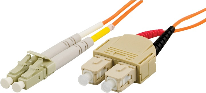 DELTACO Fiberkablage LC - SC, dupleks, multimode, 62,5/125, 10m (LCSC-10M) i gruppen Datautstyr / Kabler og adaptere / Nettverk / Fiberkabler hos TP E-commerce Nordic AB (38-17059)