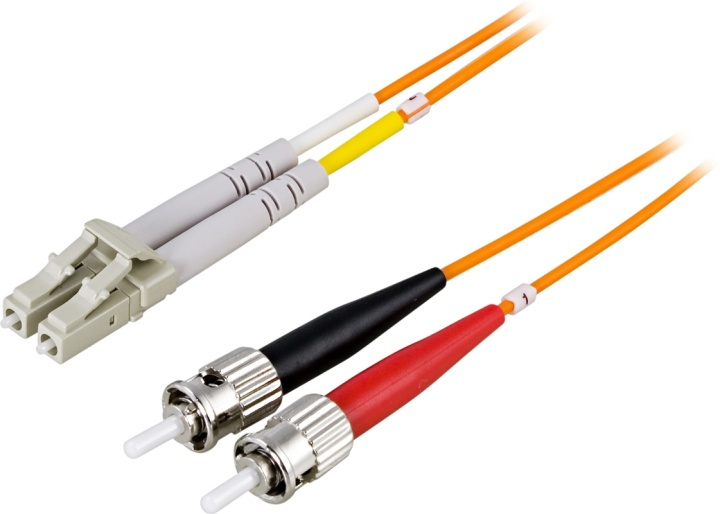 DELTACO Fiberkablage LC - ST, dupleks, multimode, 10m (LCST-10M) i gruppen Datautstyr / Kabler og adaptere / Nettverk / Fiberkabler hos TP E-commerce Nordic AB (38-17090)