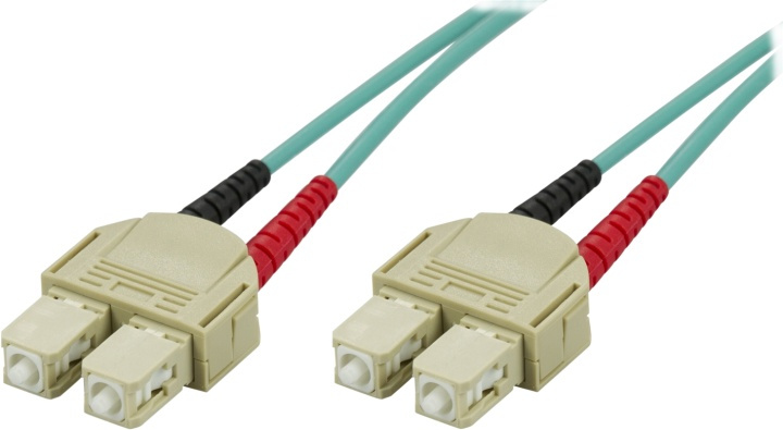 DELTACO OM3 fiberkabel SC - SC, dupleks, multimode, 50/125, 0,5 m (SCSC-60) i gruppen Datautstyr / Kabler og adaptere / Nettverk / Fiberkabler hos TP E-commerce Nordic AB (38-17175)