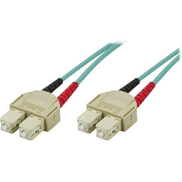 DELTACO OM3 fiberkabel SC - SC, dupleks, multimode, 50/125, 1m (SCSC-61) i gruppen Datautstyr / Kabler og adaptere / Nettverk / Fiberkabler hos TP E-commerce Nordic AB (38-17178)