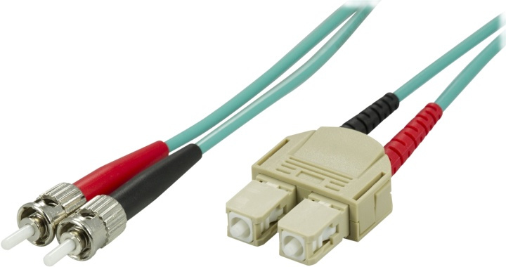 DELTACO OM3 fiberkabel ST - SC, dupleks, multimode, 50/125, 5m (STSC-65) i gruppen Datautstyr / Kabler og adaptere / Nettverk / Fiberkabler hos TP E-commerce Nordic AB (38-17191)