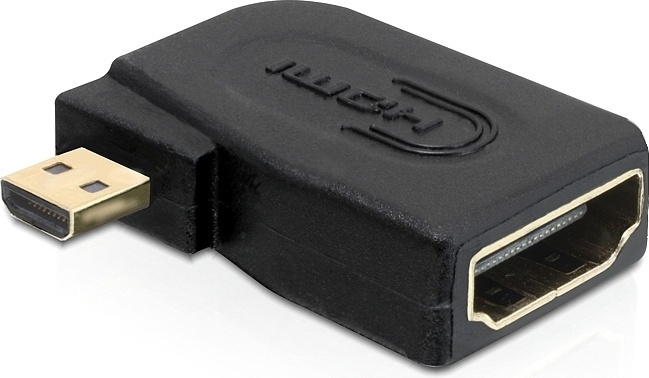 DeLOCK HDMI-adapter, Micro HDMI ha - HDMI ho, vinklet, svart (65352) i gruppen Elektronikk / Kabler og adaptere / HDMI / Adaptere hos TP E-commerce Nordic AB (38-17347)