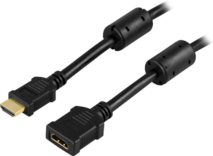 DELTACO HDMI forlengningskabel,v1.3, 19-pin output-input,1m i gruppen Elektronikk / Kabler og adaptere / HDMI / Kabler hos TP E-commerce Nordic AB (38-17365)