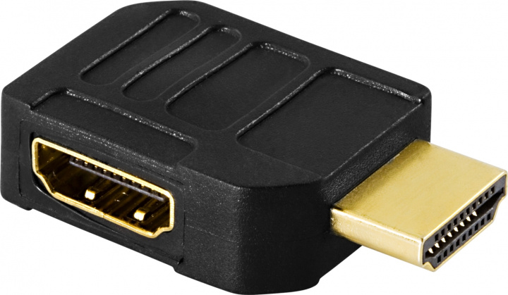 DELTACO HDMI-adapter, 19-pin hane till hona, vinklad (HDMI-21) i gruppen Elektronikk / Kabler og adaptere / HDMI / Adaptere hos TP E-commerce Nordic AB (38-17385)