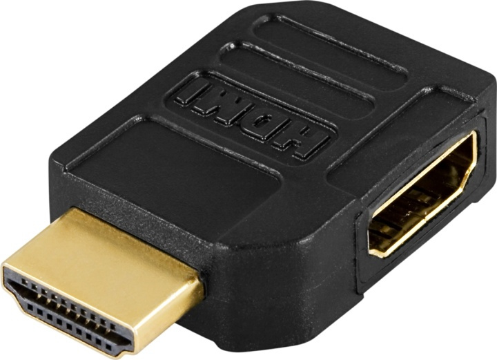 DELTACO HDMI-adapter, 19-pin hona till hane, vinklad (HDMI-22) i gruppen Elektronikk / Kabler og adaptere / HDMI / Adaptere hos TP E-commerce Nordic AB (38-17387)