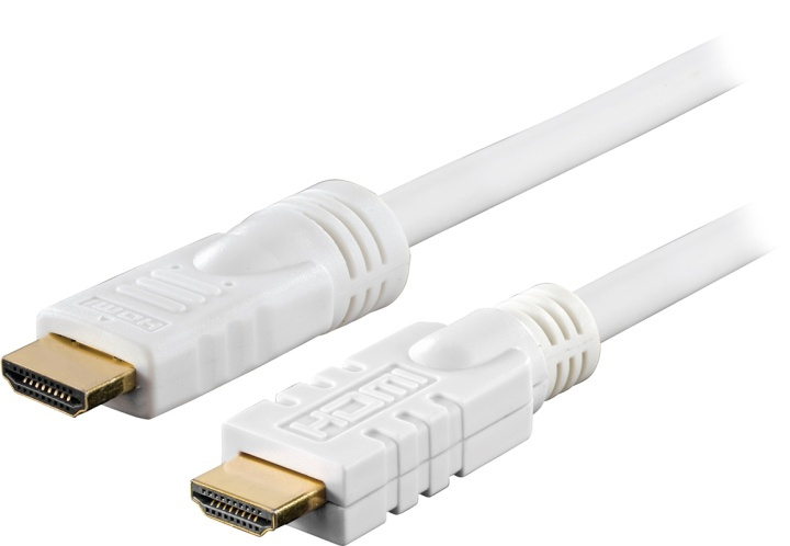 DELTACO HDMI-kabel, aktiv, ha-ha, 1080p, v1.4, 10m, vit i gruppen Elektronikk / Kabler og adaptere / HDMI / Kabler hos TP E-commerce Nordic AB (38-17417)