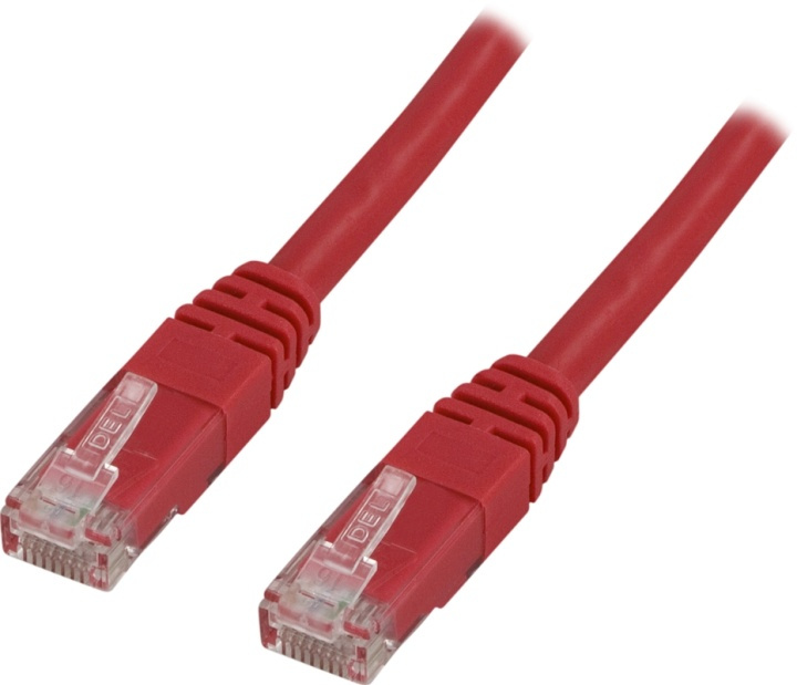 DELTACO UTP Cat5e patchkabel 0.5m,rød i gruppen Datautstyr / Kabler og adaptere / Nettverk / Cat5e hos TP E-commerce Nordic AB (38-17541)