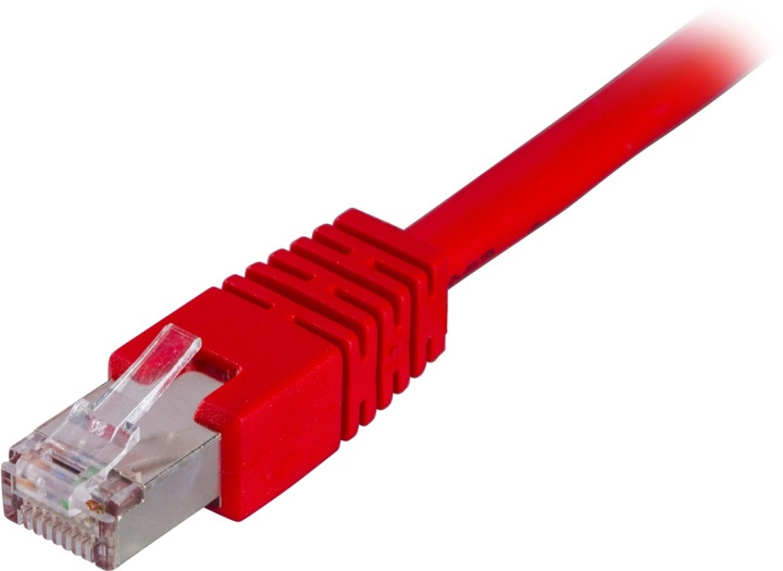 DELTACO F/UTP Cat6 patchkabel LSZH, 0.3m, rød i gruppen Datautstyr / Kabler og adaptere / Nettverk / Cat6 hos TP E-commerce Nordic AB (38-17614)