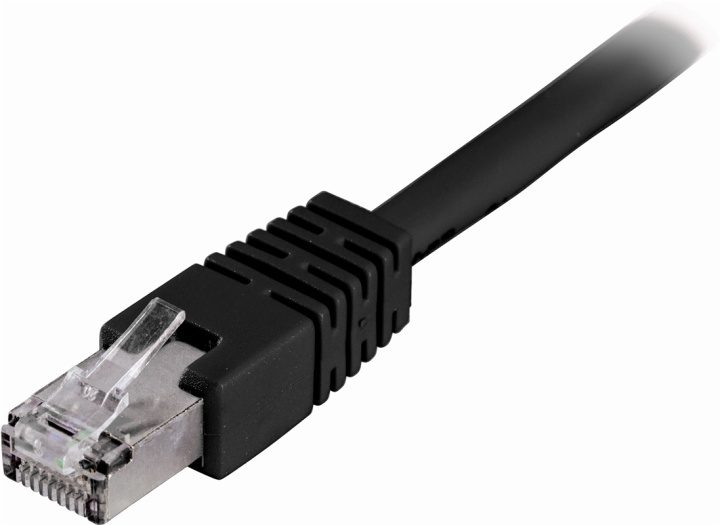 DELTACO FTP Cat6 patchkabel 0.3m, svart i gruppen Datautstyr / Kabler og adaptere / Nettverk / Cat6 hos TP E-commerce Nordic AB (38-17615)