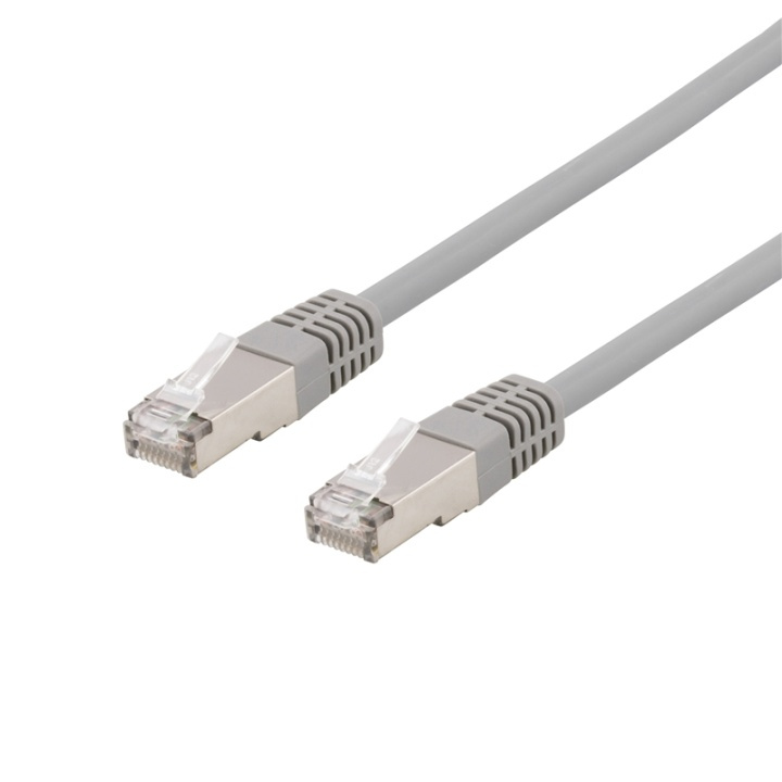 DELTACO S/FTP Cat6 patchkabel, LSZH, 0,5m, grå i gruppen Datautstyr / Kabler og adaptere / Nettverk / Cat6 hos TP E-commerce Nordic AB (38-17721)