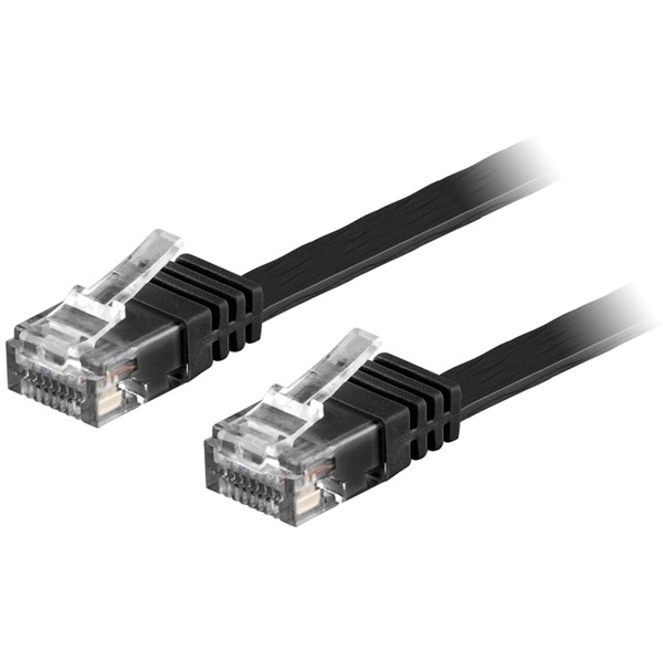 Flat U/UTP Cat5e patchkabel, gullbelagte kontakter, 1,5m, svart i gruppen Datautstyr / Kabler og adaptere / Nettverk / Cat5e hos TP E-commerce Nordic AB (38-17738)