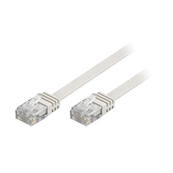 Flat U/UTP Cat5e patchkabel, gullbelagte kontakter, 1,5m, hvit i gruppen Datautstyr / Kabler og adaptere / Nettverk / Cat6 hos TP E-commerce Nordic AB (38-17739)