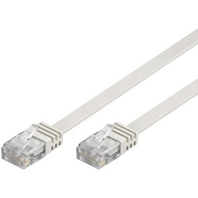 UTP Cat6 tunn patchkabel, flat, 0,5m, 250MHz, hvit i gruppen Datautstyr / Kabler og adaptere / Nettverk / Cat6 hos TP E-commerce Nordic AB (38-17911)