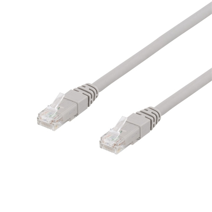 DELTACO U/UTP Cat6a patchkabel, LSZH, 0,5m, grå i gruppen Datautstyr / Kabler og adaptere / Nettverk / Cat6 hos TP E-commerce Nordic AB (38-17927)