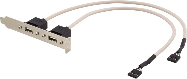 DELTACO 2x5 polet USB-kontakt for hovedkort med USB-støtte, 30cm i gruppen Datautstyr / Kabler og adaptere / USB / USB-A / Adaptere hos TP E-commerce Nordic AB (38-18010)