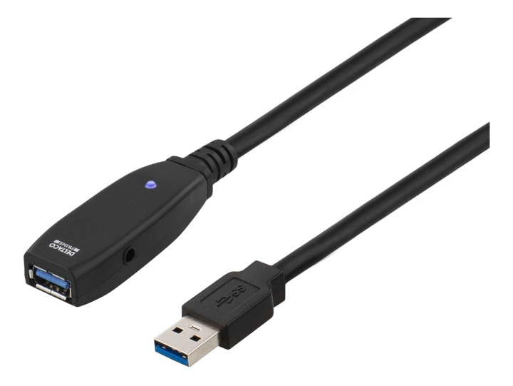 DELTACO aktiv USB 3.0-forlengelseskabel, Typ A ha - hu, 2m, blå i gruppen Datautstyr / Kabler og adaptere / USB / USB-A / Kabler hos TP E-commerce Nordic AB (38-18022)