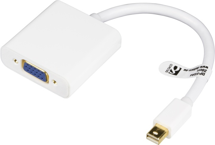 DELTACO mini DisplayPort till VGA 20-p ha - 15-p ho 0,05m vit/grå i gruppen Datautstyr / Kabler og adaptere / DisplayPort / Adaptere hos TP E-commerce Nordic AB (38-1804)