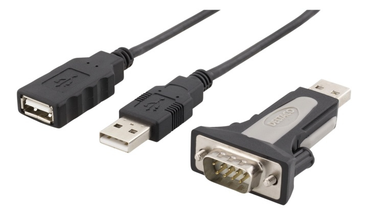 DELTACO USB till seriell adapter RS-232 DB9ha, kabel+adapter i gruppen Datautstyr / Kabler og adaptere / USB / USB-A / Adaptere hos TP E-commerce Nordic AB (38-18138)