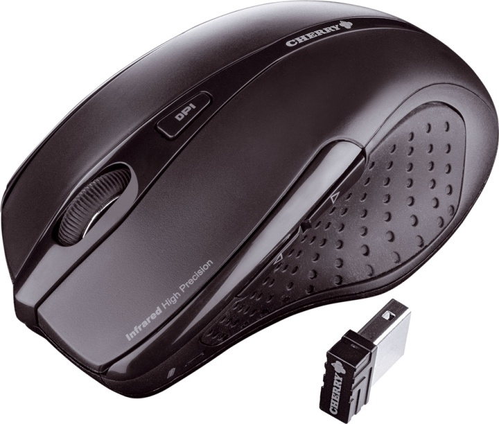 Cherry trådløs optisk mus, 4 knapper + bla, svart (JW-T0100) i gruppen Datautstyr / Mus & Tastatur / Mus / Trådløs hos TP E-commerce Nordic AB (38-18208)