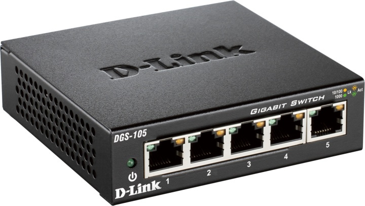 D-Link 5-port 10/100/1000 Gigabit Metal Housing Desktop Switch i gruppen Datautstyr / Nettverk / Switcher / 10/100/1000Mbps hos TP E-commerce Nordic AB (38-18446)
