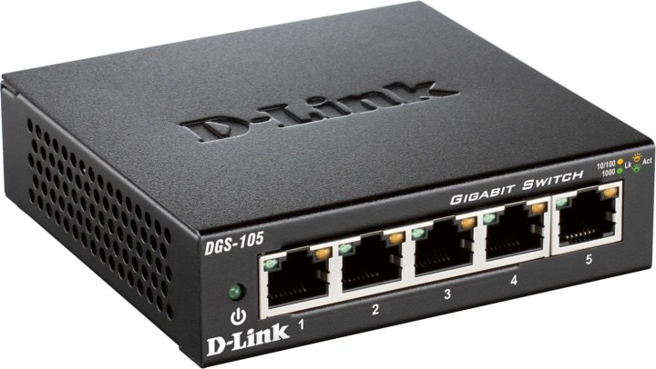 D-Link 5-port 10/100/1000 Gigabit Switch (DGS-105) Preowned - Grade A i gruppen Datautstyr / Nettverk / Switcher hos TP E-commerce Nordic AB (38-18446D)