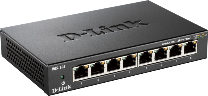 D-Link 8-port 10/100/1000 Gigabit Metal Housing Desktop Switch i gruppen Datautstyr / Nettverk / Switcher / 10/100/1000Mbps hos TP E-commerce Nordic AB (38-18450)