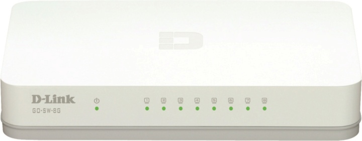 D-Link 8-port Gigabit Easy Desktop Switch, bryter 8x10/100/1000 (GO-SW-8G) i gruppen Datautstyr / Nettverk / Switcher hos TP E-commerce Nordic AB (38-18452)