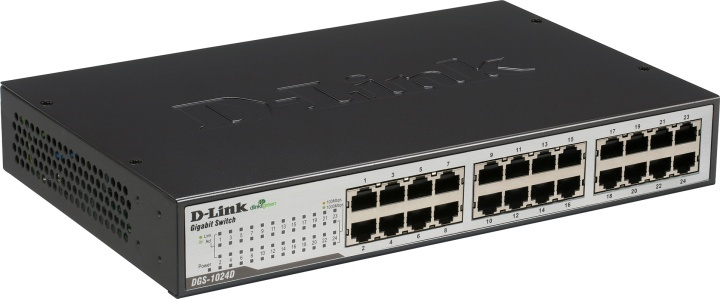 D-Link svitsj, 24x10/100/1000Mbps, RJ45 (DGS-1024D) i gruppen Datautstyr / Nettverk / Switcher hos TP E-commerce Nordic AB (38-18463)