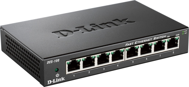D-Link 8-port 10/100 Metal Housing Desktop Switch i gruppen Datautstyr / Nettverk / Switcher / 10/100Mbps hos TP E-commerce Nordic AB (38-18483)