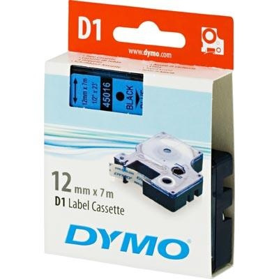 DYMO D1 etikettbånd standard 12 mm, svart på blå, 7 m rull (45016) i gruppen Datautstyr / Skrivere og tilbehør / Skrivere / Merkemaskiner og tilbehør / Tape hos TP E-commerce Nordic AB (38-18543)
