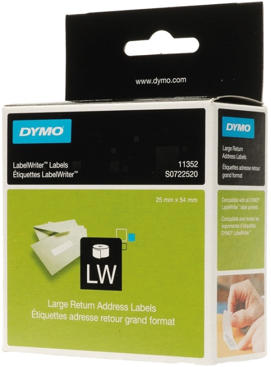 DYMO LabelWriter returadresseetiketter 54x25mm / 1x500stk (S0722520) i gruppen Datautstyr / Skrivere og tilbehør / Skrivere / Merkemaskiner og tilbehør / Etiketter hos TP E-commerce Nordic AB (38-18592)
