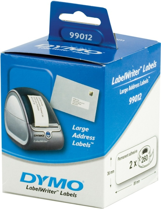 DYMO LabelWriter store adresseetiketter, hvite 89x36mm / 2x260stk (S0722400) i gruppen Datautstyr / Skrivere og tilbehør / Skrivere / Merkemaskiner og tilbehør / Etiketter hos TP E-commerce Nordic AB (38-18593)