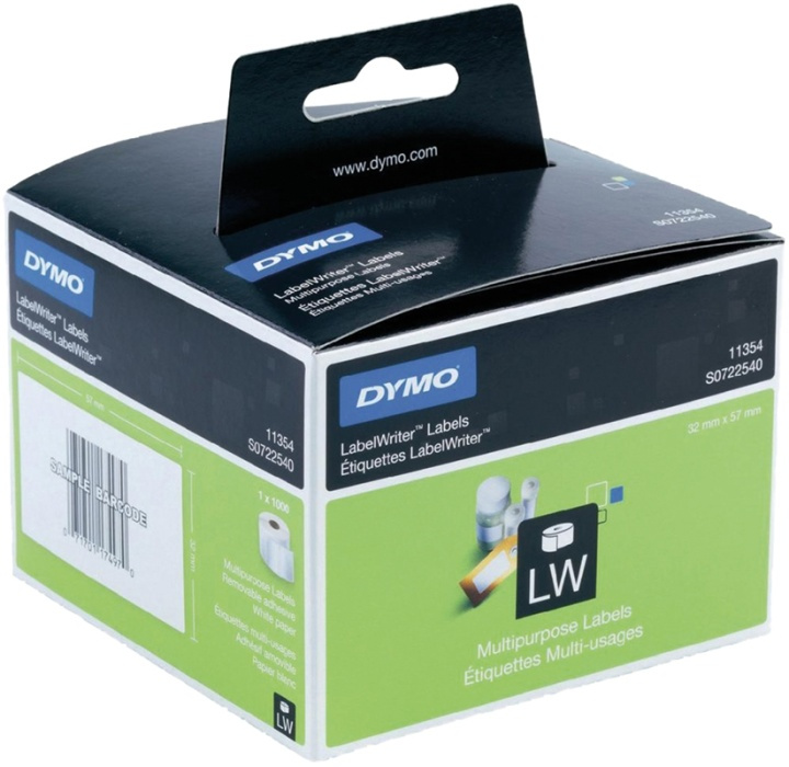 DYMO LabelWriter universaletiketter 57x32mm / 1x1000stk (S0722540) i gruppen Datautstyr / Skrivere og tilbehør / Skrivere / Merkemaskiner og tilbehør / Etiketter hos TP E-commerce Nordic AB (38-18597)