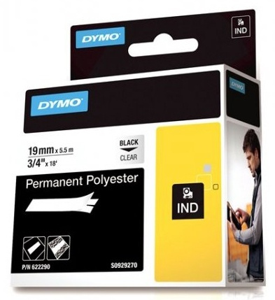 DYMO Rhino Prof, polyesterteip, 19mm, svart tekst trans teip, 5,5m i gruppen Datautstyr / Skrivere og tilbehør / Skrivere / Merkemaskiner og tilbehør / Tape hos TP E-commerce Nordic AB (38-18611)