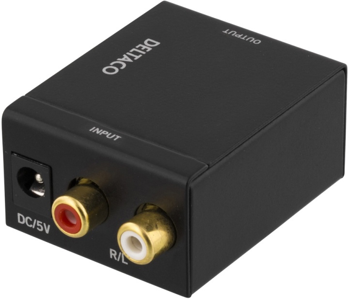 DELTACO analog til digital lydomformer, 2xRCA, S/PDIF, svart (AN-DG) i gruppen Datautstyr / Kabler og adaptere / Signalomformere hos TP E-commerce Nordic AB (38-18830)