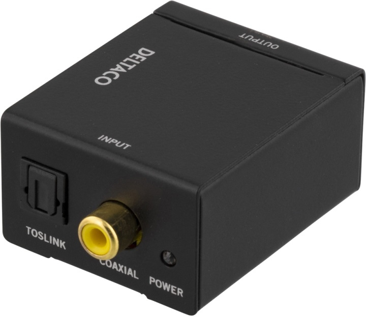 Audio Converter, lydomv. fra digital til analog, 2xRCA, S/PDIF, sva i gruppen Datautstyr / Kabler og adaptere / Signalomformere hos TP E-commerce Nordic AB (38-18831)