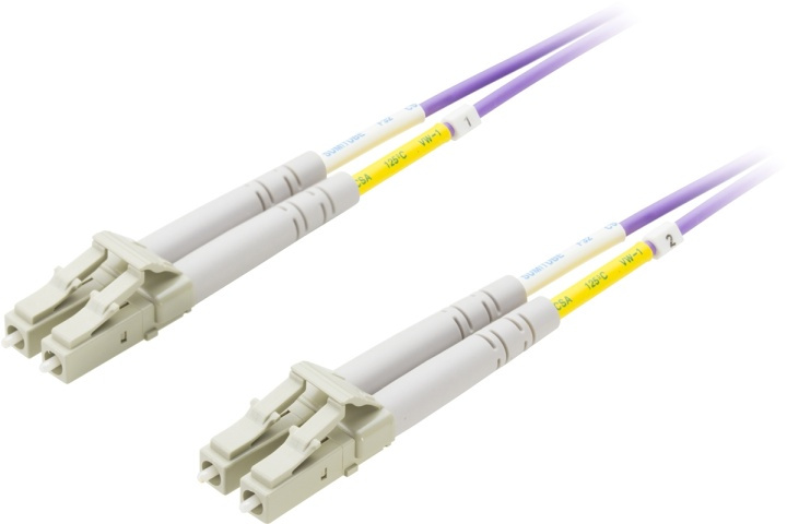 DELTACO fiberkablage, LC - LC, 50/125, OM4, dupleks, multimode, 2m (LCLC-702) i gruppen Datautstyr / Kabler og adaptere / Nettverk / Fiberkabler hos TP E-commerce Nordic AB (38-18935)