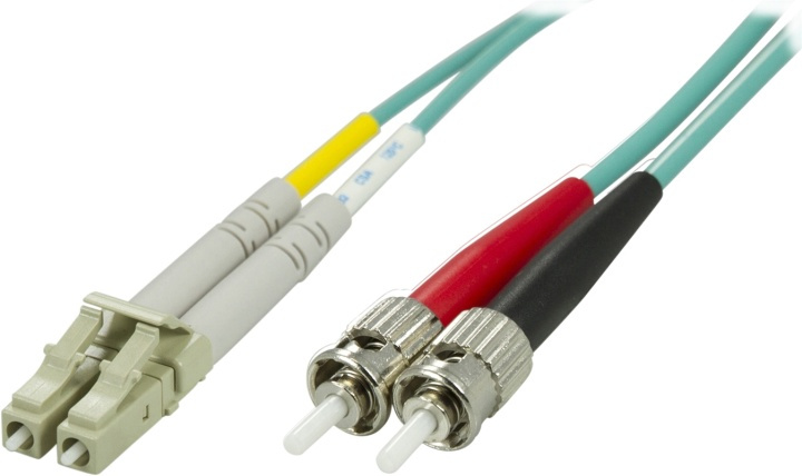 DELTACO fiberkabel, LC - ST, 50/125, OM3, duplex, multimodus,3m i gruppen Datautstyr / Kabler og adaptere / Nettverk / Fiberkabler hos TP E-commerce Nordic AB (38-18974)