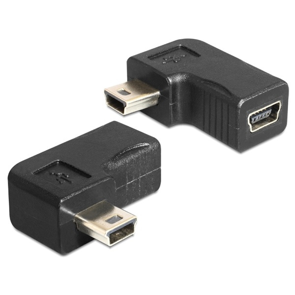 DeLOCK USB-adapter, USB-mini B 5-pin han til hun 90° vinklet, svart i gruppen Datautstyr / Kabler og adaptere / USB / Mini-USB / Adaptere hos TP E-commerce Nordic AB (38-18998)