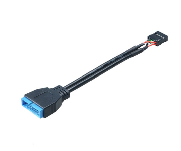 USB 3.0 19-pinners hann til USB 2.0 intern 9-pinners kontakt (AK-CBUB19-10BK) i gruppen Datautstyr / Kabler og adaptere / Intern / USB hos TP E-commerce Nordic AB (38-19011)