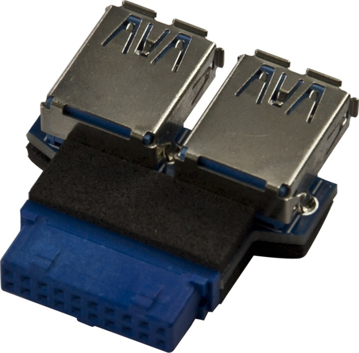 DeLOCK intern adapter for USB 3.0, IDC20 ho - 2xUSB 3.0 A ho (65324) i gruppen Datautstyr / Kabler og adaptere / Intern / USB hos TP E-commerce Nordic AB (38-19016)