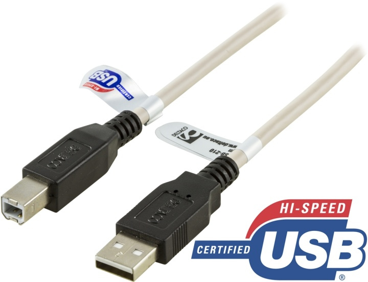 DELTACO USB 2.0-kabel type A hann - type B hann 1 m (USB-210) i gruppen Datautstyr / Kabler og adaptere / USB / USB-A / Kabler hos TP E-commerce Nordic AB (38-19080)