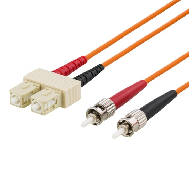 DELTACO fiberkablage ST - SC, dupleks, multimode 2m (FB-42) i gruppen Datautstyr / Kabler og adaptere / Nettverk / Fiberkabler hos TP E-commerce Nordic AB (38-19145)