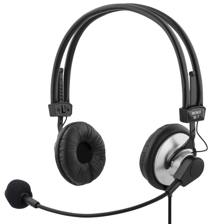 DELTACO headset med mikrofon og volumkontroll 2,m kabel,svart i gruppen Datautstyr / Datamaskin Tilbehør / Headset hos TP E-commerce Nordic AB (38-1945)