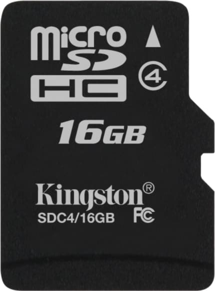 Kingston 16GB microSDHC Class 4 Flash Card Single Pack w/o Adapter (SDC4/16GBSP) i gruppen Elektronikk / Lagringsmedia / Minnekort / MicroSD/HC/XC hos TP E-commerce Nordic AB (38-19840)