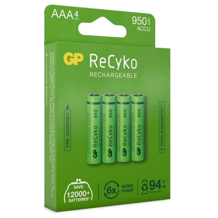 GP ReCyko Laddningsbara AAA-batte i gruppen Elektronikk / Batterier & Ladere / Batterier / AAA hos TP E-commerce Nordic AB (38-20694)