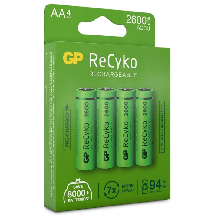 GP ReCyko Laddningsbara AA-batter i gruppen Elektronikk / Batterier & Ladere / Batterier / AA hos TP E-commerce Nordic AB (38-20695)