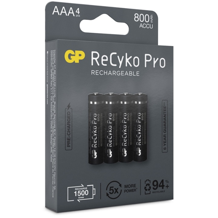 GP ReCyko Pro AAA-batteri 800mA i gruppen Elektronikk / Batterier & Ladere / Batterier / AAA hos TP E-commerce Nordic AB (38-20727)