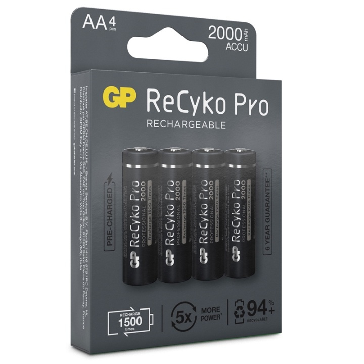 GP ReCyko Pro AA-batterier 2100mA i gruppen Elektronikk / Batterier & Ladere / Batterier / AA hos TP E-commerce Nordic AB (38-20728)