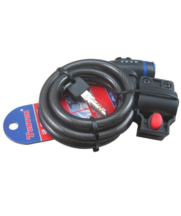 Wirelås for sykkel, Låsebrakett inkludert, 110 cm, Svart i gruppen SPORT, FRITID & HOBBY / Sportsutstyr / Sykkeltilbehør / Annet sykkeltilbehør hos TP E-commerce Nordic AB (38-21499)
